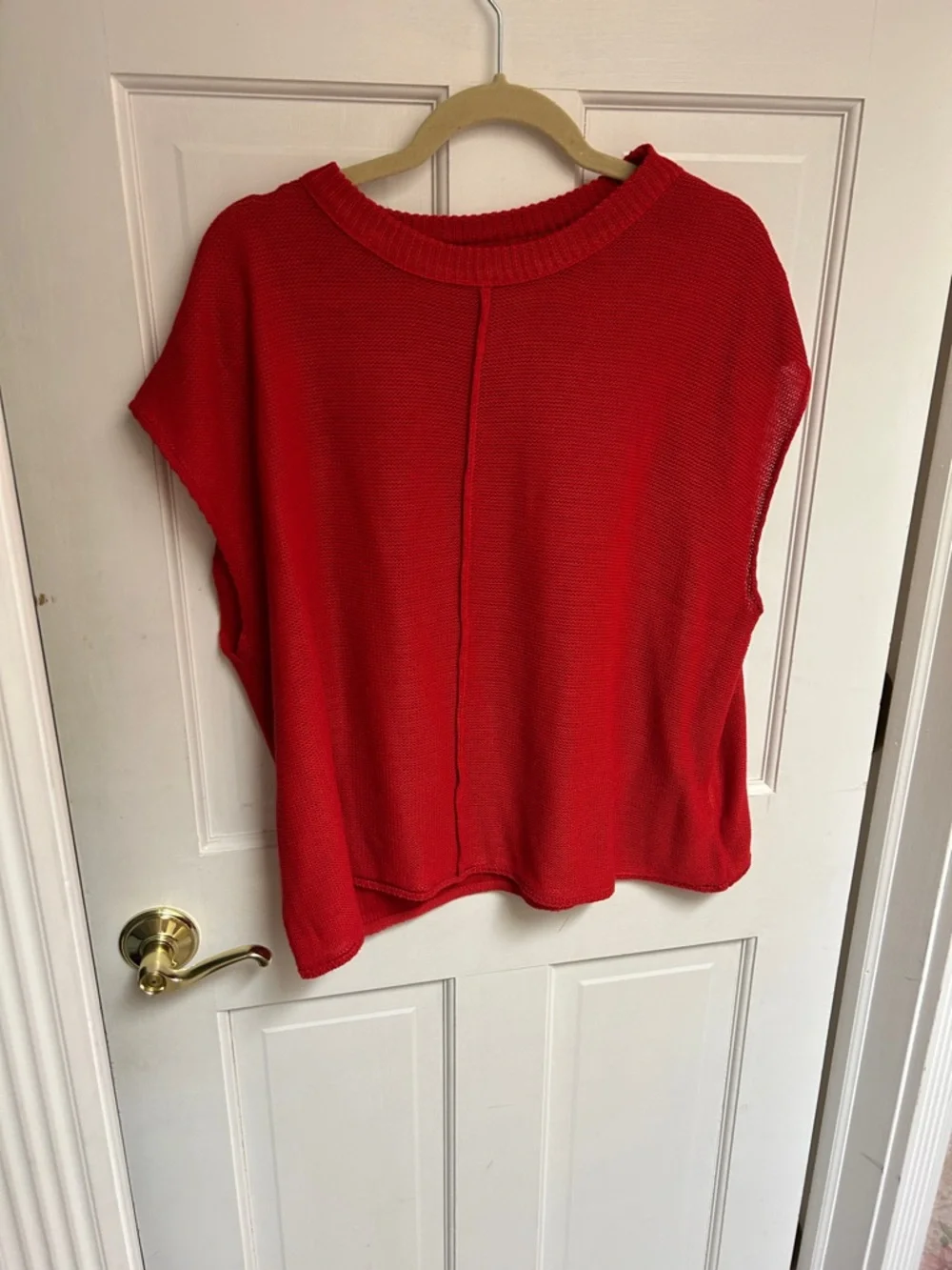 SHEIN Red Knit Cap Sleeve Sweater Top - Picture 1 of 5